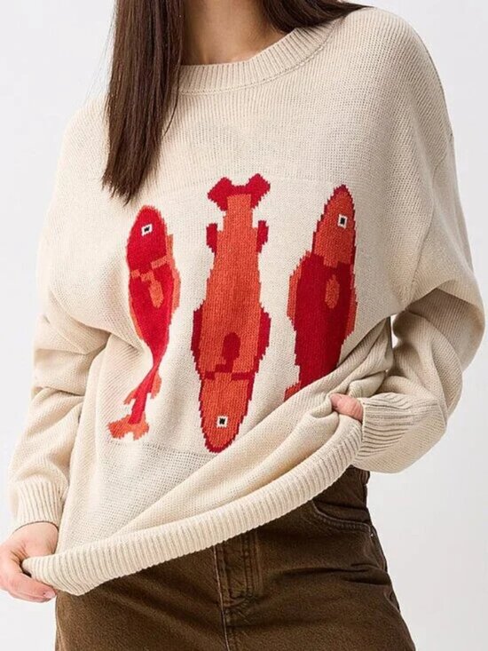 Pretty Garbage Sweaters - Pretty Garbage Sardine jacquard sweater
